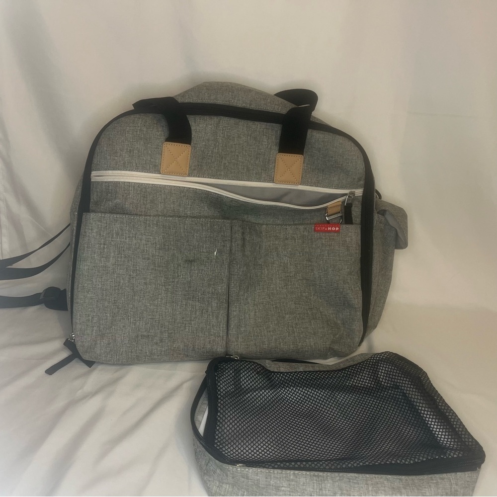 Skip Hop Diaper Bag: Iconic Duo Weekender, Extra Large Capacity with 1 mesh bag
